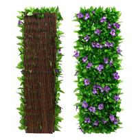 And Violet Flower Fence Screening Expanding Garden Panels For Balcony Patio Outdoor Decorative Faux Fencing Panel Winter Floral rožinė