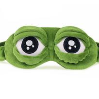 3D Sad Frog Sleep Mask Natural Sleeping Eyeshade Cover Shade Eye Patch Women Men Soft Portable Blindfold Travel Eyepatch 2028 žalia