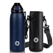 FEIJIAN Water Bottle 1L Vacuum Sports Bottle Warm and Cold Drink Stainless Steel Vacuum Flask 600ml mėlyna