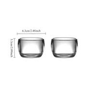 80ml Kung Fu Tea Cup Heat-resistant Crystal Tea Cup Household Hot Water Cup Tea Bowl Classic Transparent Beer Glass Wine Glass 2pcs