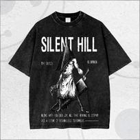 Silent Hill Pyramid Head Vintage Washed Horror Game TShirt Unisex Psychological Horror Fan Streetwear Tee  Cotton Casual Short Sleeve Top S