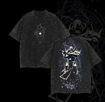 Oversized AcidWash ShortSleeve TShirt Featuring a Berserk Manga Panel Collage Graphic Print Including the Iconic Brand of Sacrifice L