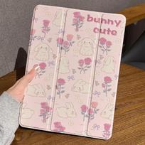 Smart Case with Pen Holder for Samsung Tab S7 S8 S9 11 Plus S10 S9 12.4 Inch Pencil Case for Tab S6 Lite 10.4 Inch Cute Rabbit Tab S6 Lite 10.4 inc