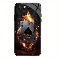 Poker card design glass phone case suitable for iPhone 17 16 15 14 13 12 11Pro/Max/Plus shockproof back cover iPhone 13