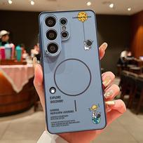 Hanging Astronaut Case For Samsung Galaxy S26 Ultra S25 Edge S24 Plus S23 FE S22 A54 A55 A56 5G Magnetic For Magsafe Cover Funda Galaxy A55 5G