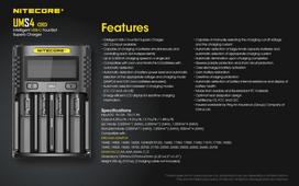 BATTERY CHARGER 4-SLOT/UMS4 NITECORE