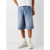 European And American Men'S Elastic Denim Shorts, Denim Mid Pants New Style S mėlyna
