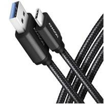 Axagon Data and charging USB 3.2 Gen1 cable lengh 1.5 m. 3A. Black braided. | BUCM3-AM15AB