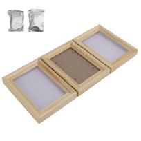 Pet Memorial Frames Cat Dog Paw Print Keepsake Triple Folding Photo Frame with Clay for Cats DogsWhite Mud Crude Wood