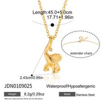 Youthway Lucky Elephant Pendant Necklace For Women Minimalist  Gold Plated Stainless Steel Necklace Simple Fashion Jewelry