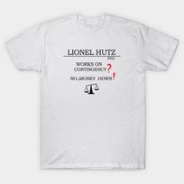 Men Black Print T-shirt Lionel Hutz : Works On Contingency? No, Money Down! No-Cut Transfer Paper Print Cotton Tshirt 4XL balta