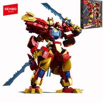 SEMBO BLOCK Dinosaurs Transforming Robot Assembly Building Blocks Mech Model Bricks Ornament Kids Toys For Boys Halloween Gifts no box