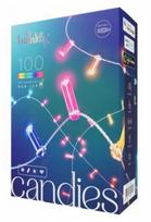 Twinkly Candies 100 Candle-shaped RGB LEDs, Clear Wire, USB-C | TWKC100RGB-T