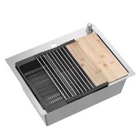 Virtuvės plautuvė su sifonu, 1 dubuo b/o + Qmat + įdėklas + dozatorius + lenta Quadron QUADRON LUKE  | 5905505503177