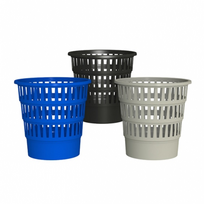 AD Class šiukšlių dėžė perforuoto plastiko juoda | 217324