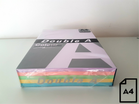 Spalvotas popierius Double A, 80g, A4, 500 lapų, Rainbow 3, 5 spalvų | DA-Rainbow3