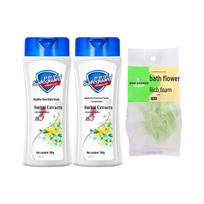 Safeguard Healthy Refreshing Body Wash, Honeysuckle & Chrysanthemum, 2x180g with Bath Sponge