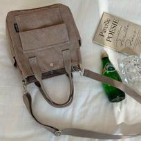 Literary Corduroy Multi-pocket Hand-carried Cross-body Tote Bag for Students Simple and Versatile Portable Lunch Box Bag 22x11x23cm chaki