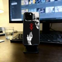 Berserk Guts icon Phone Case For iPhone 17,16,15,14,13,12,11 Plus,Pro Max,XS,Colored Silver Plated Inside Cover iPhone14ProMax