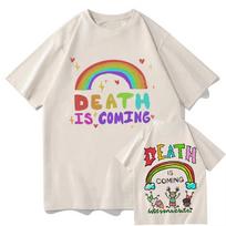 Death Is Coming T Shirt 2026 Fashion Men/Women Harajuku Graphic T-Shirt Unisex High Quality Aesthetic Vintage Cotton Tees Shirts S įvairiaspalvis