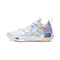 Li Ning WOW12 vidutinio aukščio sportiniai krepšinio bateliai vyriški Sidabriniai ABAV013-22 47.5 white