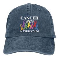Cancer Sucks In Every Color Ribbon Baseball Cap Adjustable Cotton Washed Hat for Unisex Women Casual Wear Can Be Adjusted