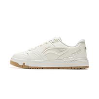 Li Ning Synthetic Leather, Textile Low top Skateboard Shoes Women's Champagne White AGCV052-1 36