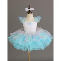 Kids Fluffy Tutu Sequined Princess Ballet Dress For Kindergarten Performance 100 mėlyna