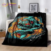 Gotikinis siaubingas gyvatės žaltys minkštas pliušinis pledas, flanelinis pledas metamas pledas svetainei miegamajam lovai sofai iškylai vaikas 75x90cm