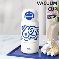520ml Kids Thermos Water Bottle Cartoon Animal Thermos Mug Child Straw Cup 316 Stainless Steel Vacuum Flasks Thermos Bottle 520ml