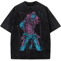JoJos Bizarre Adventure Brando Diego Printed Tee Men Women Washed Cotton Tshirts Manga Vintage T Shirt Harajuku Male Tshirt M