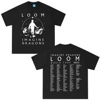 Hot Selling Imagine Dragons Band Loom World Album Cover Graphic Print T-Shirt Men Women Streetwear Harajuku Fashion Loose Casual Cotton Oversized Top 4XL