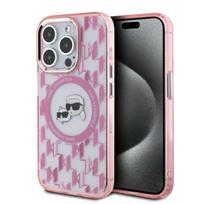Etui Karl Lagerfeld Iml Monogram Karl&Choupette Head Magsafe Do Iphone 15 Pro Max, Różowe
