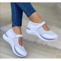Spring Summer New Velcro Wedge Casual Sneakers Women Plus Size Comfortable Non Slip Trendy Daily Walking Footwear for Ladies 35 balta