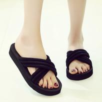 Sagit Fashion Moterų Paplūdimio Kvėpuojantys Sandalai Namų Šlepetės, Flip-Flops Pleištai Batai 39 juoda