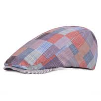 New Fashion Cotton Beret Caps For Men Women Casual Unisex Plaid Caps Spring Autumn Berets Hats Adjustable Flat Cap arbūzo raudonos spalvos