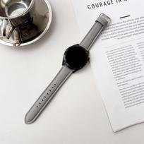 Originalios odinės laikrodžio apyrankės 20 mm ir 22 mm su sagtimi - Napa tekstūra, suderinama su Samsung, HUAWEI, Amzfit ir kt. - Universalus stilius 20mm pilka