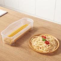 Mikrobangų makaronų viryklė su sieteliu karščiui atspari spagečių makaronų kepimo dėžutė 28.5*13.3*8cm beige