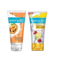 Everyuth šveičiamasis šveitiklis su graikiniu riešutu, 50 g ir citrinų ir vyšnių, aliejų kontroliuojantis veido prausiklis, 50 g, kombinuotas paketas