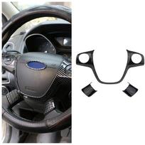 For Ford Focus 3 MK3 2012-2014 for KUGA Escape 2013-2015 Car Styling Steering Wheel Trim Cover Sticker Abs Chrome Decoration