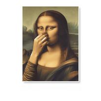 Dideli juokingi Monos Lizos parodijos plakatai ir spaudiniai Sienos menas Drobės tapyba Svetainės sienų dekoras Be rėmo 20x30cm black