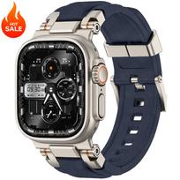 2026 Men's Sport TPU Strap for Apple Watch Band Ultra 3/2 49mm 46mm 45mm 44mm 42mm Silicone Bracelet Iwatch Series 11 10 9 8 7 6 For Ultra 3 2 1 49mm mėlyna