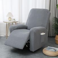 CheeShine pilno atlošiamo fotelio ir sofos užvalkalas, elastingas padalintas dizainas, 2026 1-Seater, 4 Pieces šviesiai pilka spalva