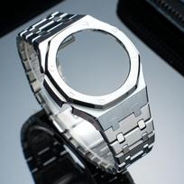 Stainless Steel case strap For Casio G-SHOCK GM2100GBM-2100 GM-2100 Replacement Soild Metal bezel watchband watch Accessories GM-2100GBM-2100 sidabras