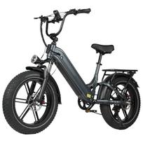 Maxturn smėlio spalvos elektrinis dviratis suaugusiems, 250W variklis, 48V 18Ah baterija, 20 colių visureigio padangos, E-bike pilka