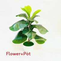 Ficus Pandurata Hance Faux Greenery With Realistic Leaves For Office And Living Room