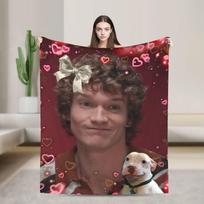 Heated Rivalry Ilya Rozanov Reaction Photo Flannel Blanket Cute Creative Throw Blanket for Bed Sofa Couch 150*125cm Soft 150x200cm