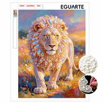 DIY Pearl Art Painting Majestic Lion Handmade Craft Modern Wall Decor Leisure Relax Activity Nice Gift for Novice Art Practitioners Home 30x40