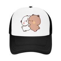 Bubu and Dudu Mesh Baseball Caps Unisex Women Sport Trucker Worker Cap Panda Bear Hugs Love Hat Adjustable Sun Hats Wholesale New One Size