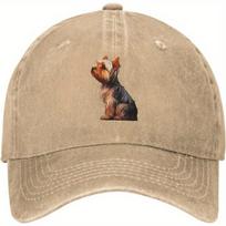Yorkshire Terrier Dog Baseball Cap Adjustable Low Profile Cotton Hat for Pet Lovers Casual Outdoor Wear (as the picture,Can Be Adjusted)